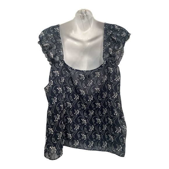 J. Crew Cap sleeve top in blue and white size XXL - Picture 3 of 10